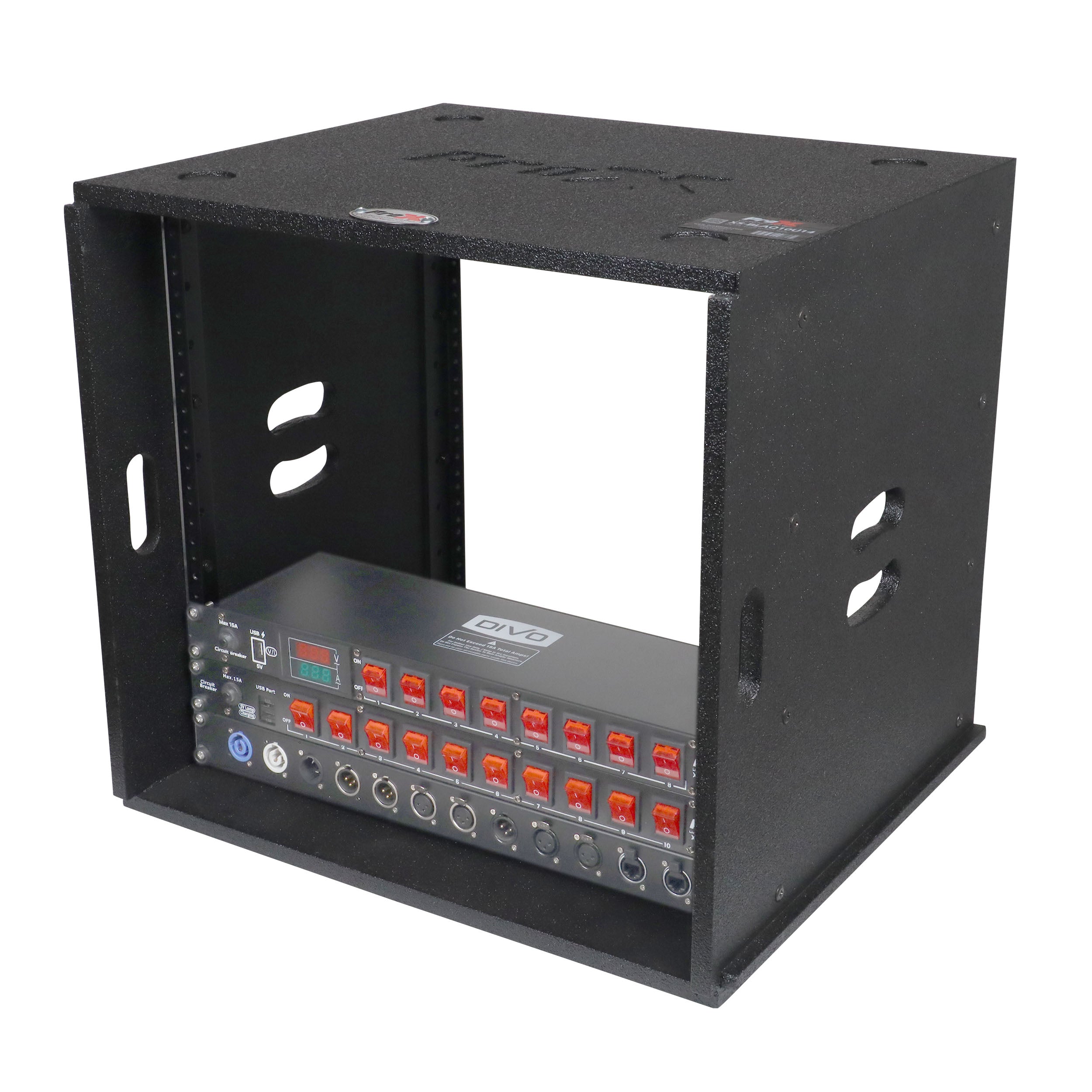 10U Rack Case 14" Deep Vertical Amp Rack Polyurea Coated  BLAQ Series