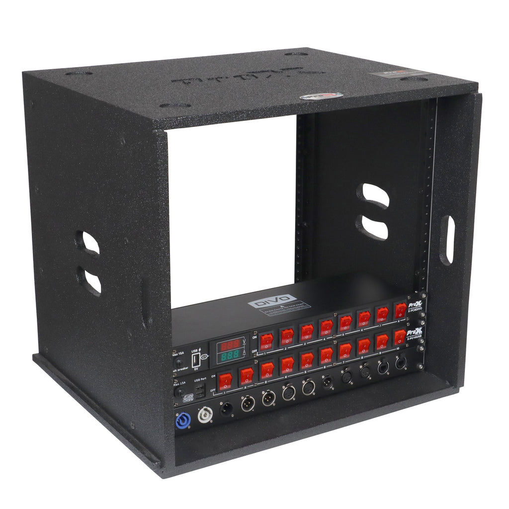 10U Rack Case 14" Deep Vertical Amp Rack Polyurea Coated  BLAQ Series