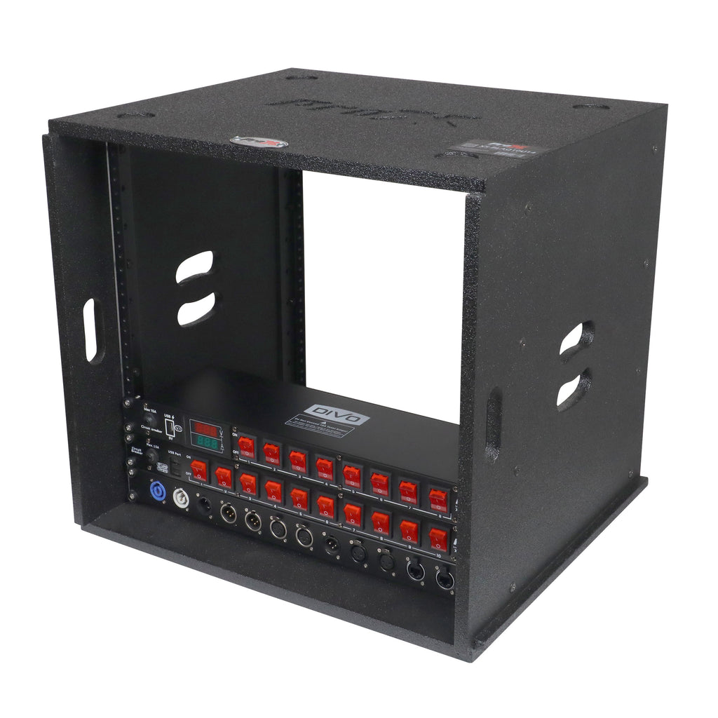 10U Rack Case 14" Deep Vertical Amp Rack Polyurea Coated  BLAQ Series