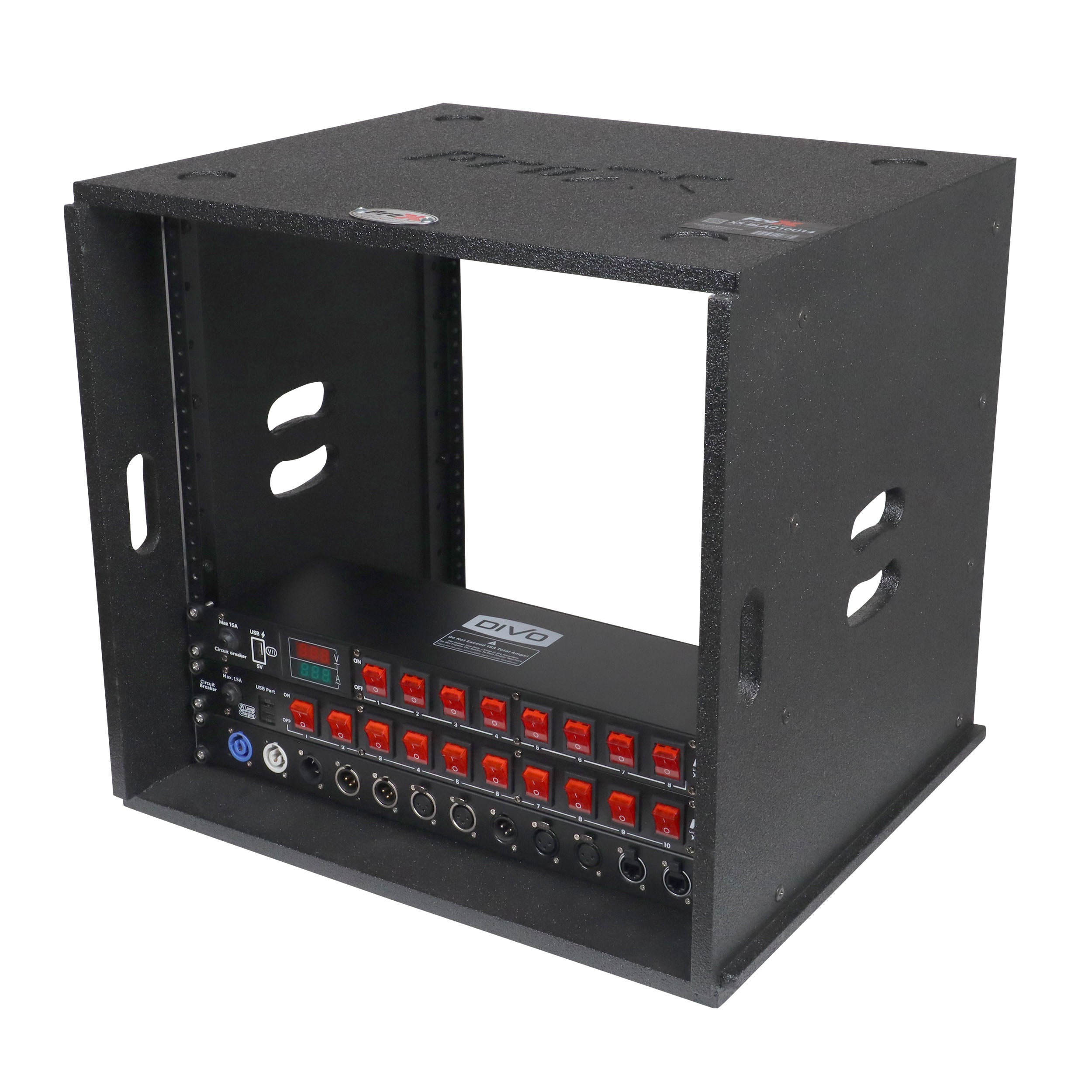 10U Rack Case 14" Deep Vertical Amp Rack Polyurea Coated  BLAQ Series
