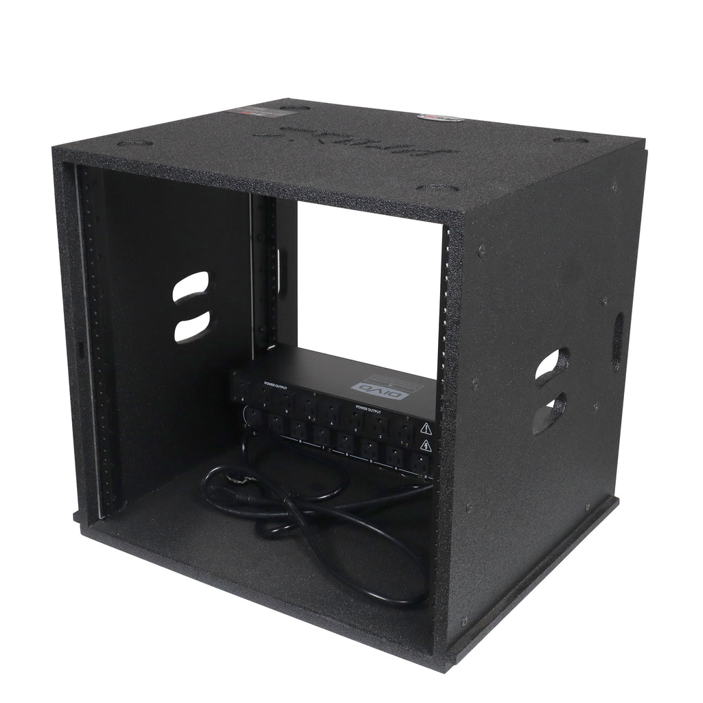 10U Rack Case 14" Deep Vertical Amp Rack Polyurea Coated  BLAQ Series