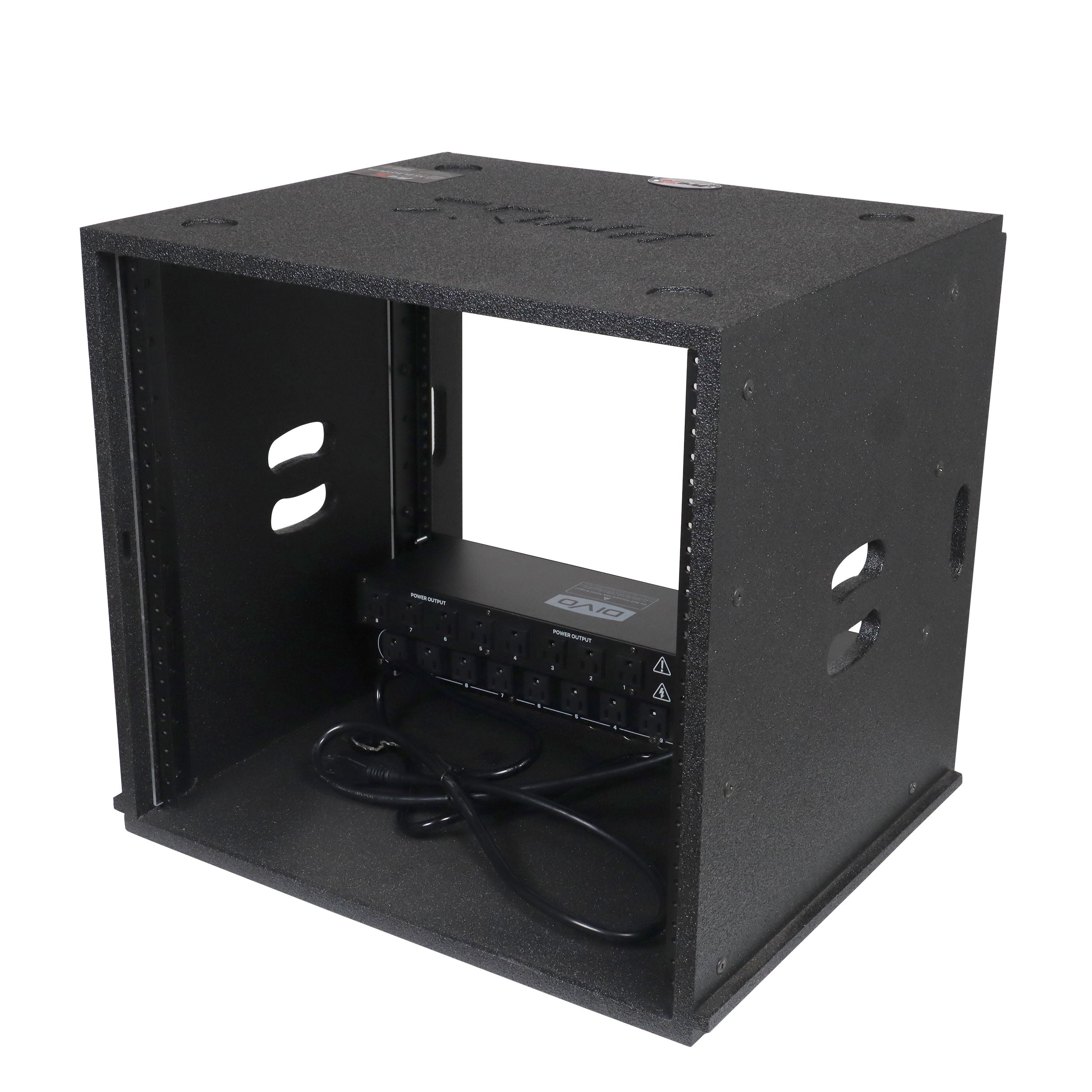 10U Rack Case 14" Deep Vertical Amp Rack Polyurea Coated  BLAQ Series