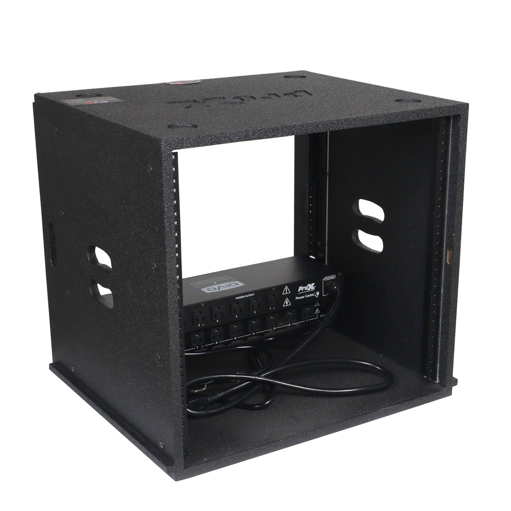 10U Rack Case 14" Deep Vertical Amp Rack Polyurea Coated  BLAQ Series