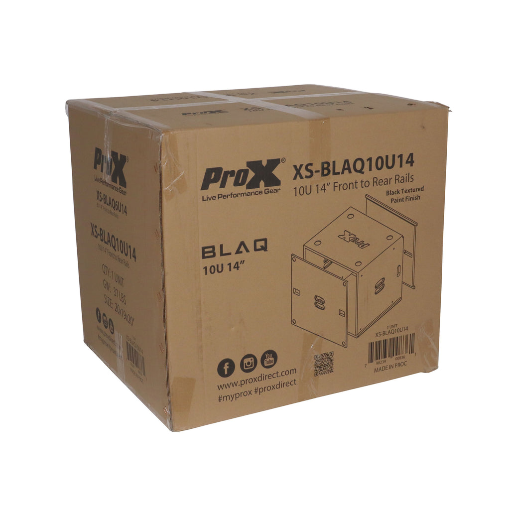 10U Rack Case 14" Deep Vertical Amp Rack Polyurea Coated  BLAQ Series