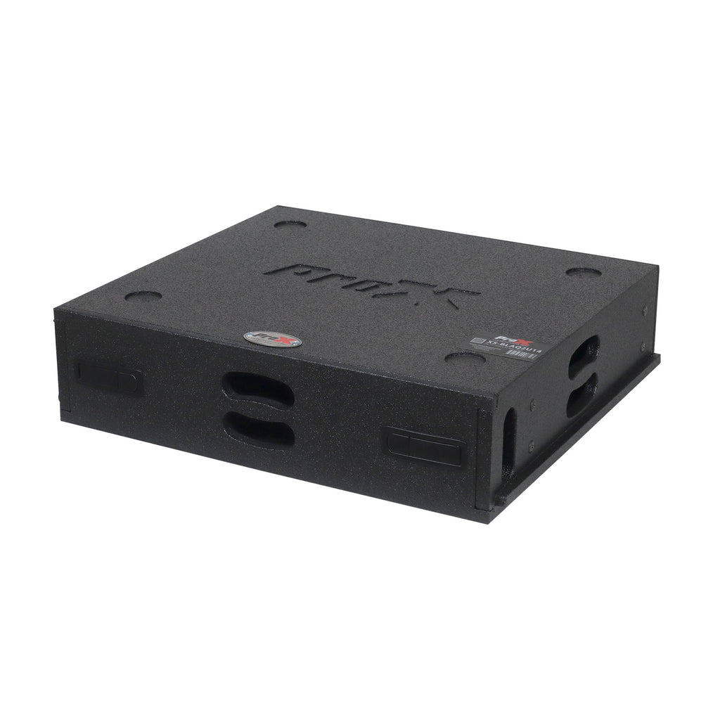 2U Rack Case 14" Deep Vertical Amp Rack Polyurea Coated  BLAQ Series