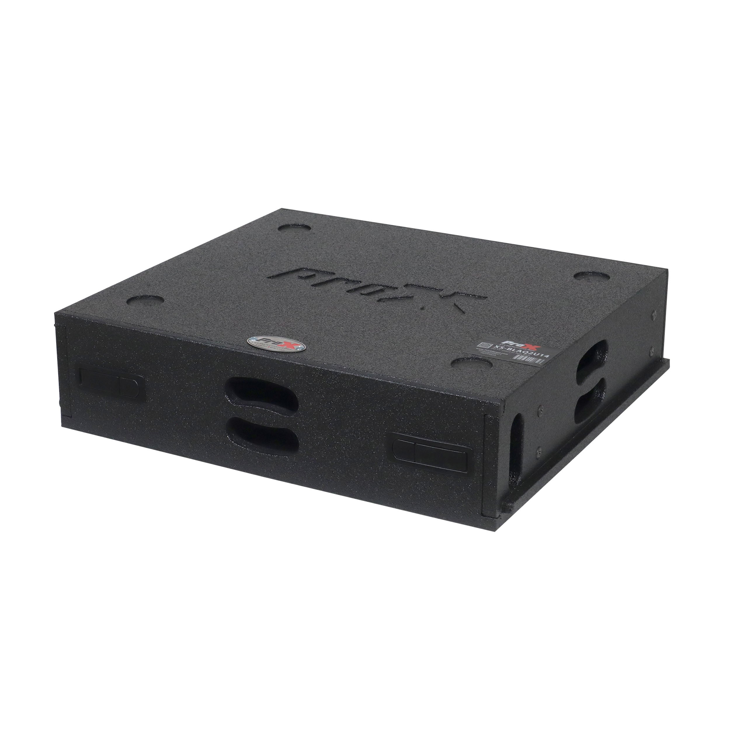 2U Rack Case 14" Deep Vertical Amp Rack Polyurea Coated  BLAQ Series