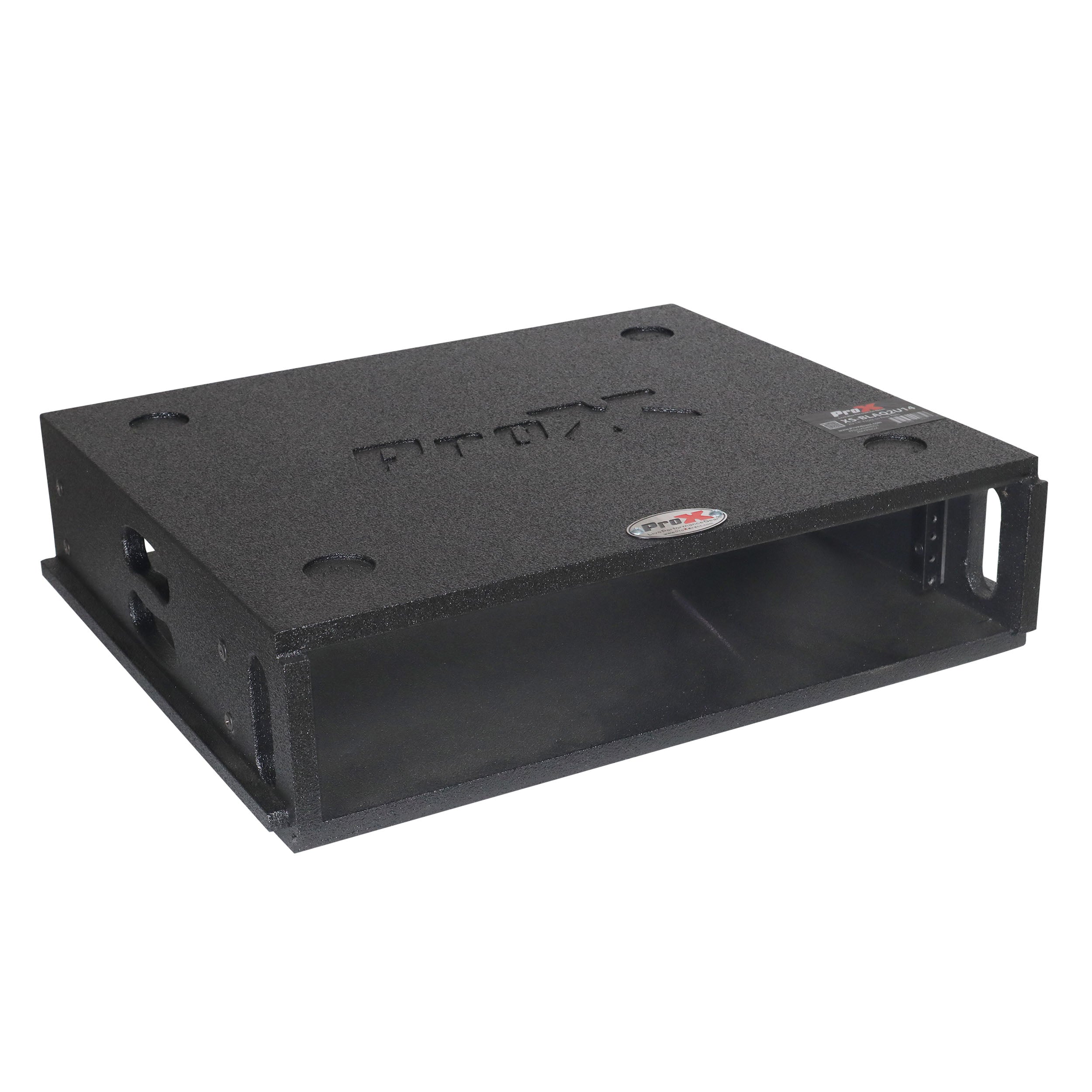 2U Rack Case 14" Deep Vertical Amp Rack Polyurea Coated  BLAQ Series