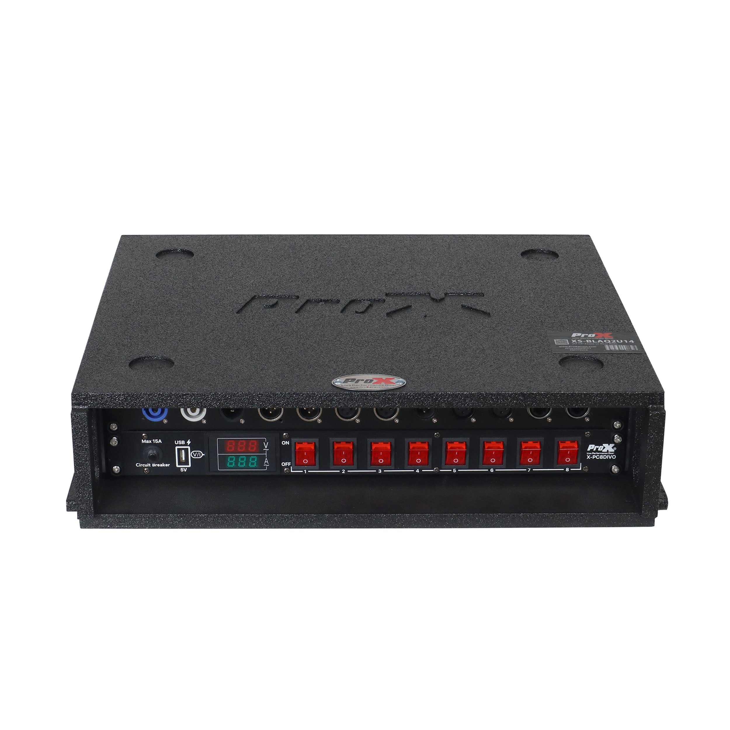 2U Rack Case 14" Deep Vertical Amp Rack Polyurea Coated  BLAQ Series