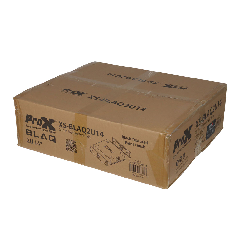 2U Rack Case 14" Deep Vertical Amp Rack Polyurea Coated  BLAQ Series