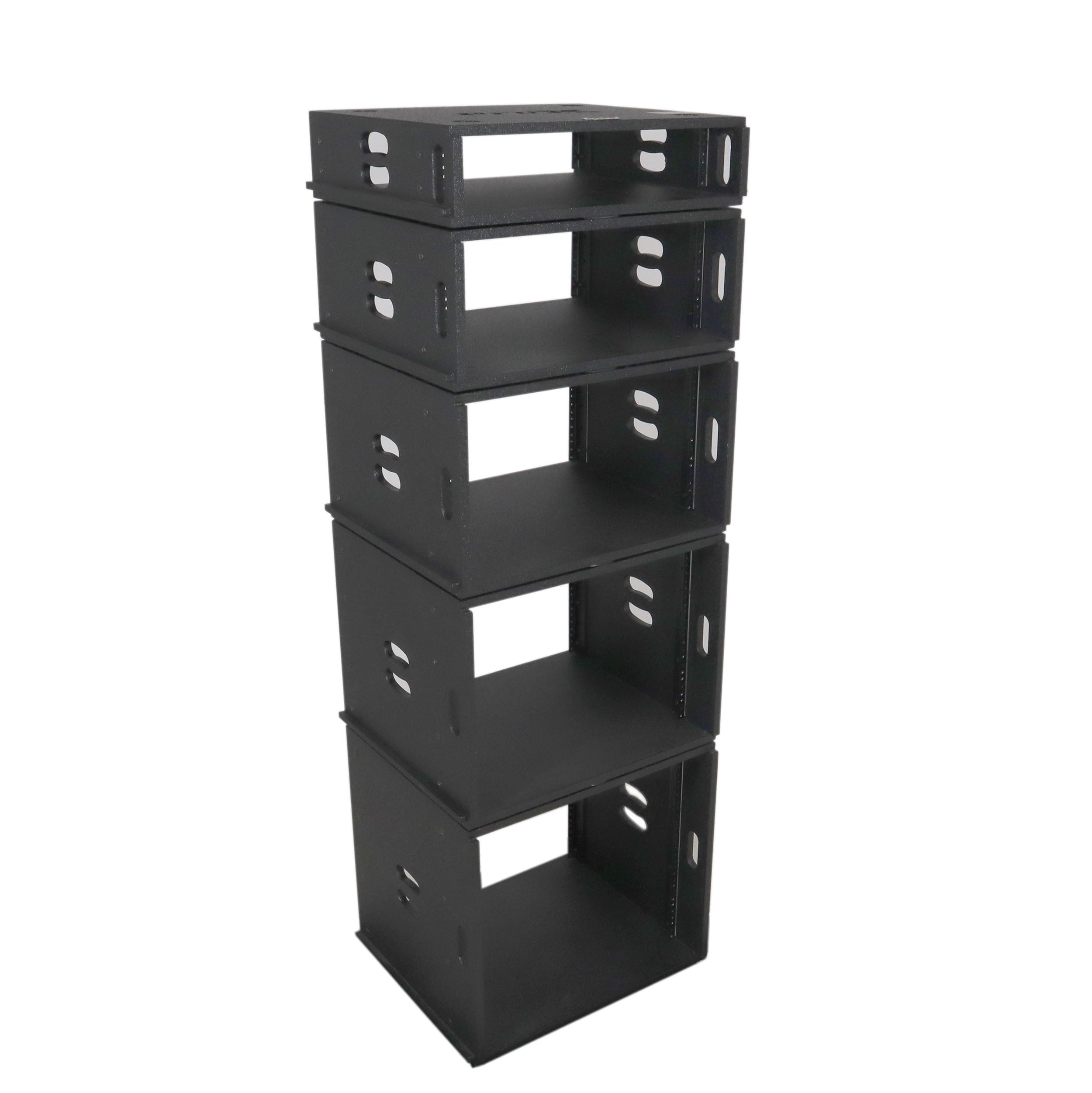 8U Rack Case 14" Deep Vertical Amp Rack Polyurea Coated  BLAQ Series