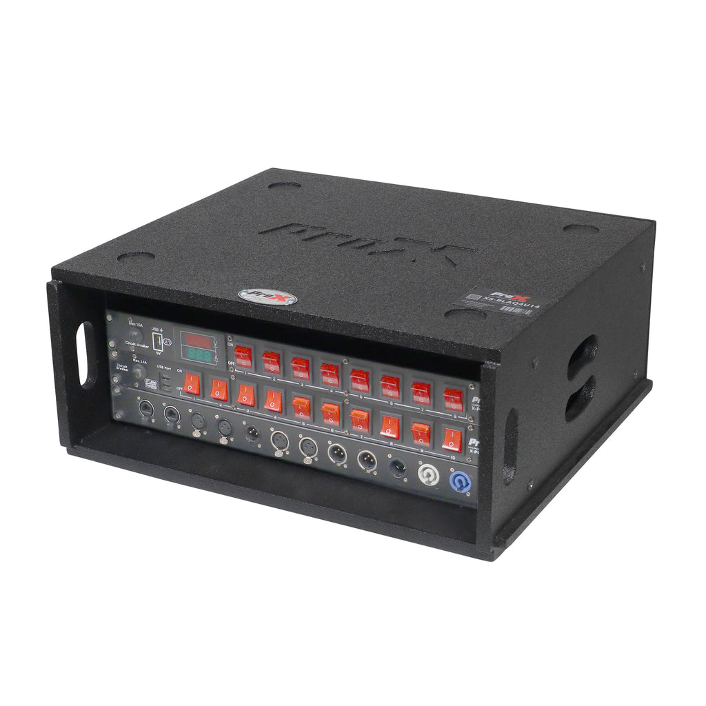 4U Rack Case 14" Deep Vertical Amp Rack Polyurea Coated  BLAQ Series