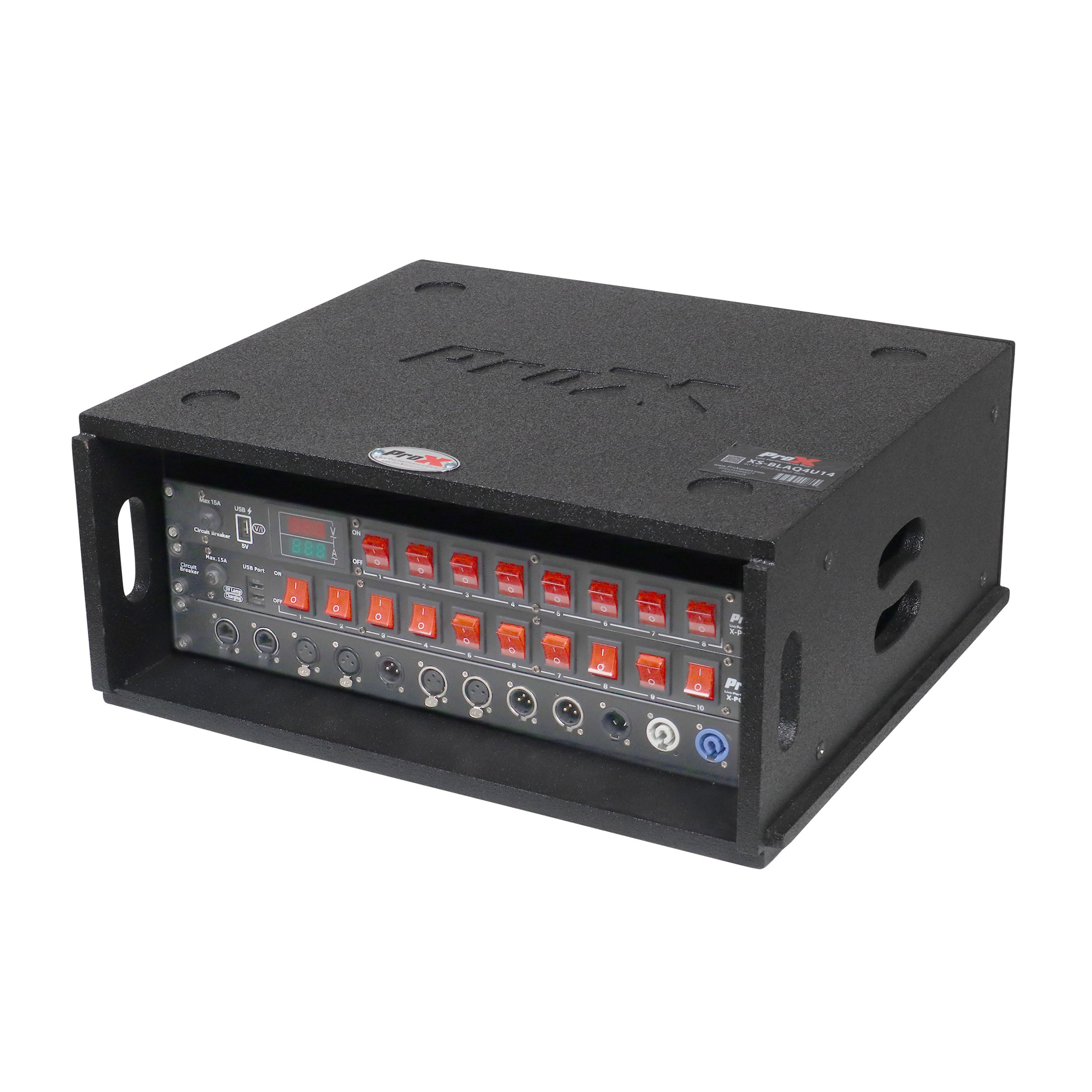 4U Rack Case 14" Deep Vertical Amp Rack Polyurea Coated  BLAQ Series