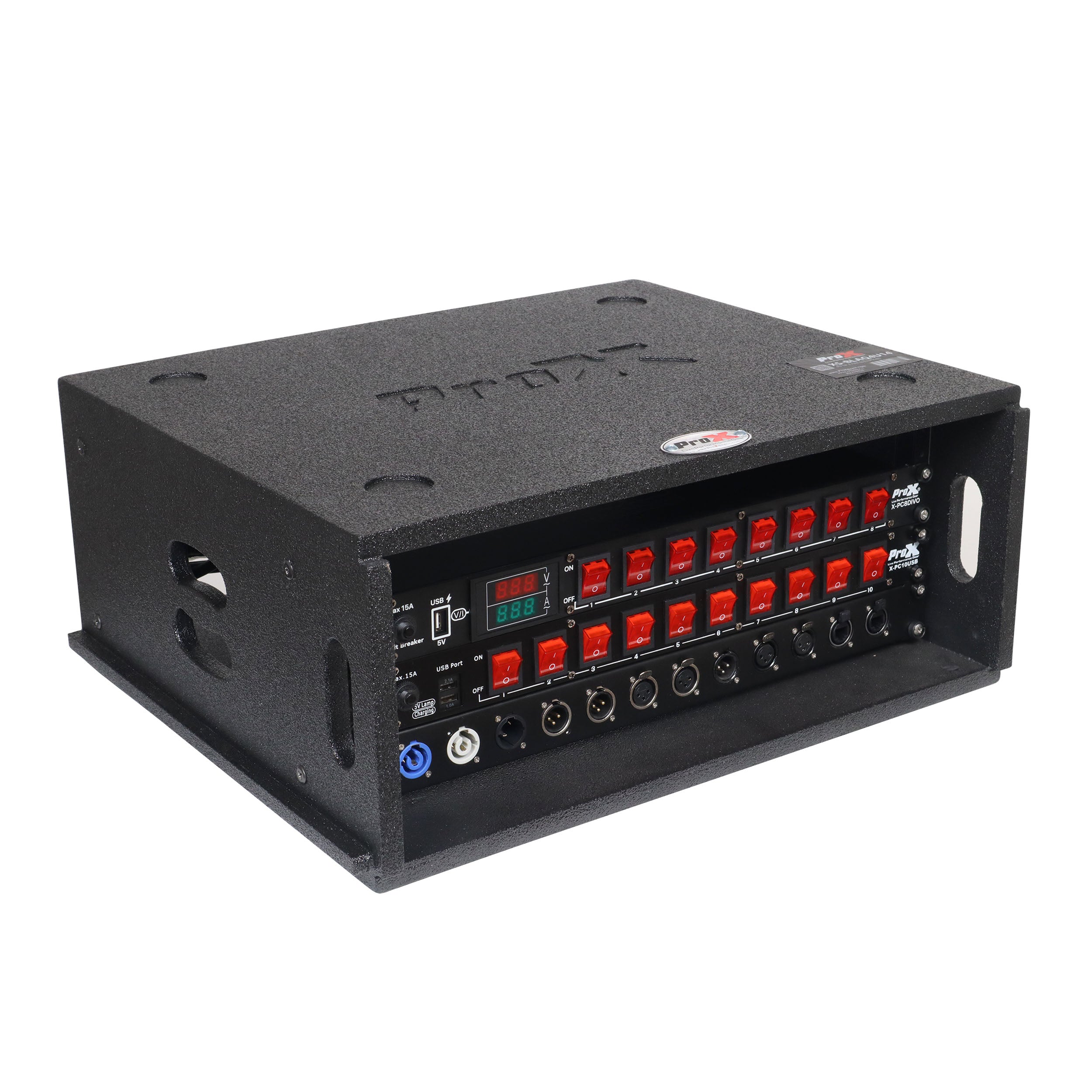 4U Rack Case 14" Deep Vertical Amp Rack Polyurea Coated  BLAQ Series