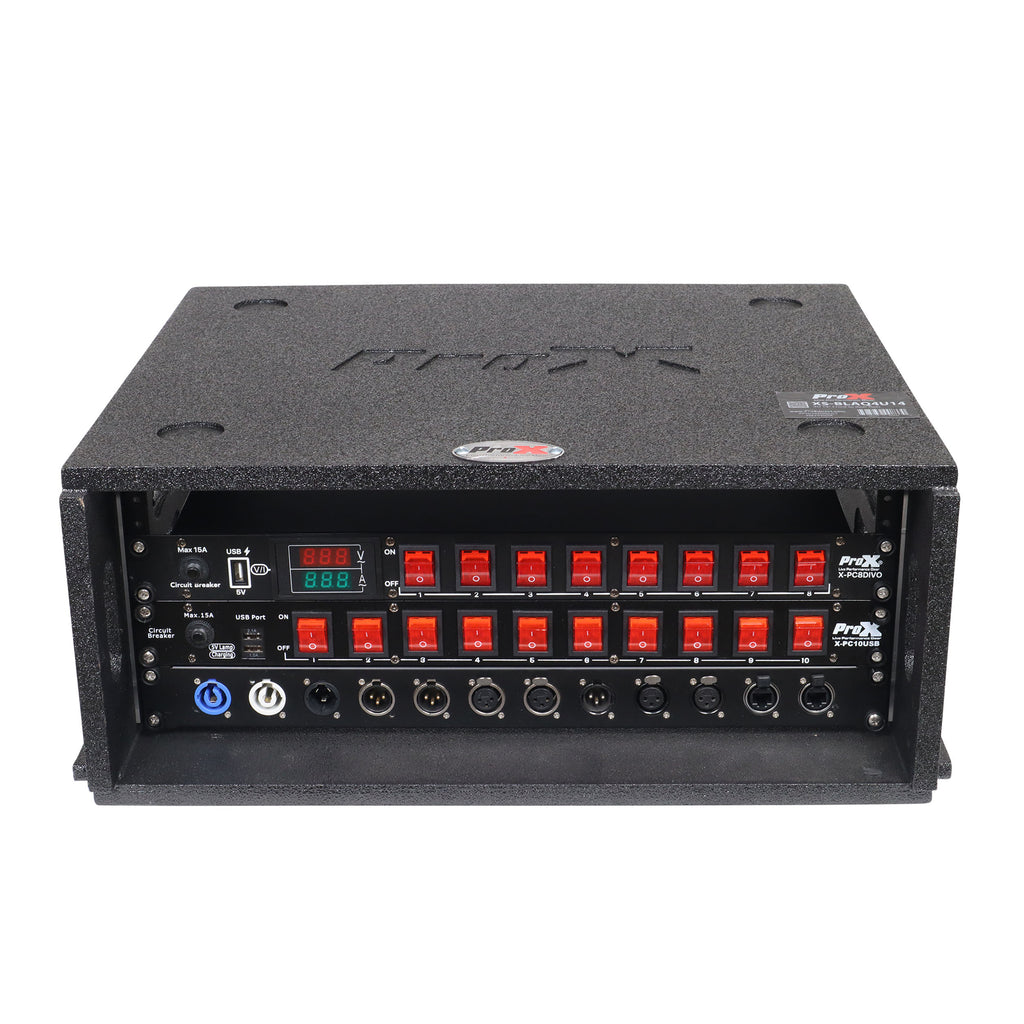 4U Rack Case 14" Deep Vertical Amp Rack Polyurea Coated  BLAQ Series