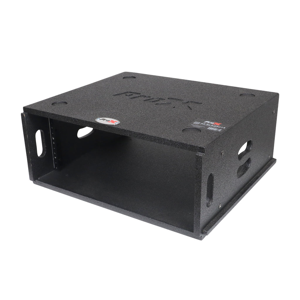 4U Rack Case 14" Deep Vertical Amp Rack Polyurea Coated  BLAQ Series