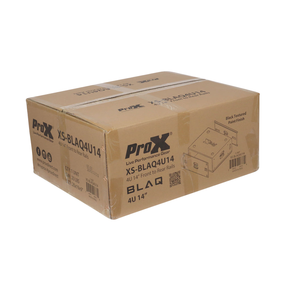4U Rack Case 14" Deep Vertical Amp Rack Polyurea Coated  BLAQ Series