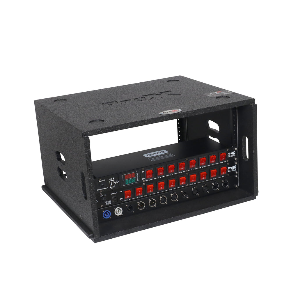 6U Rack Case 14" Deep Vertical Amp Rack Polyurea Coated  BLAQ Series