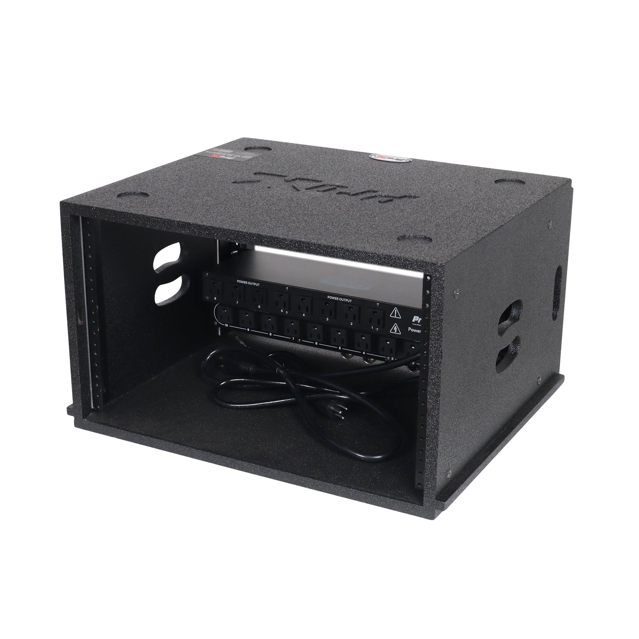 6U Rack Case 14" Deep Vertical Amp Rack Polyurea Coated  BLAQ Series