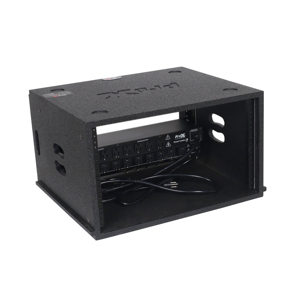 6U Rack Case 14" Deep Vertical Amp Rack Polyurea Coated  BLAQ Series
