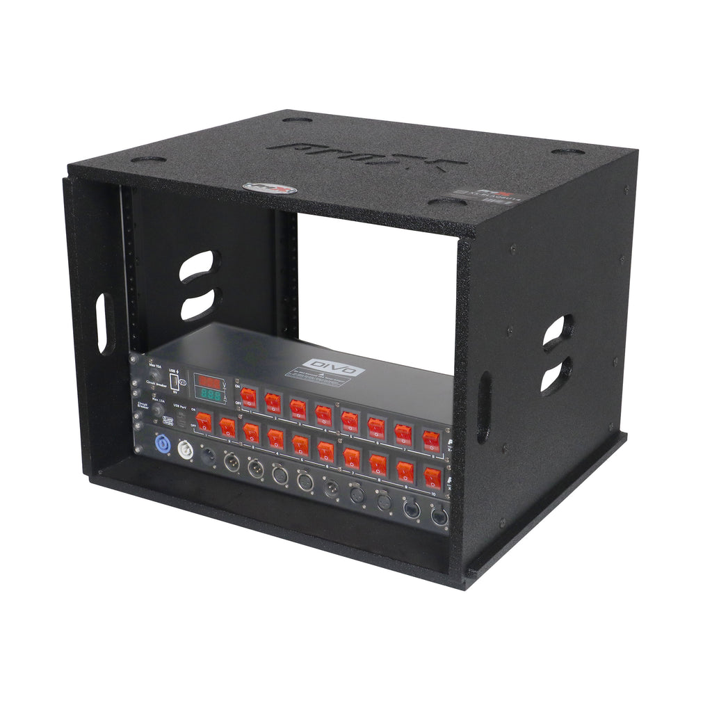 8U Rack Case 14" Deep Vertical Amp Rack Polyurea Coated  BLAQ Series