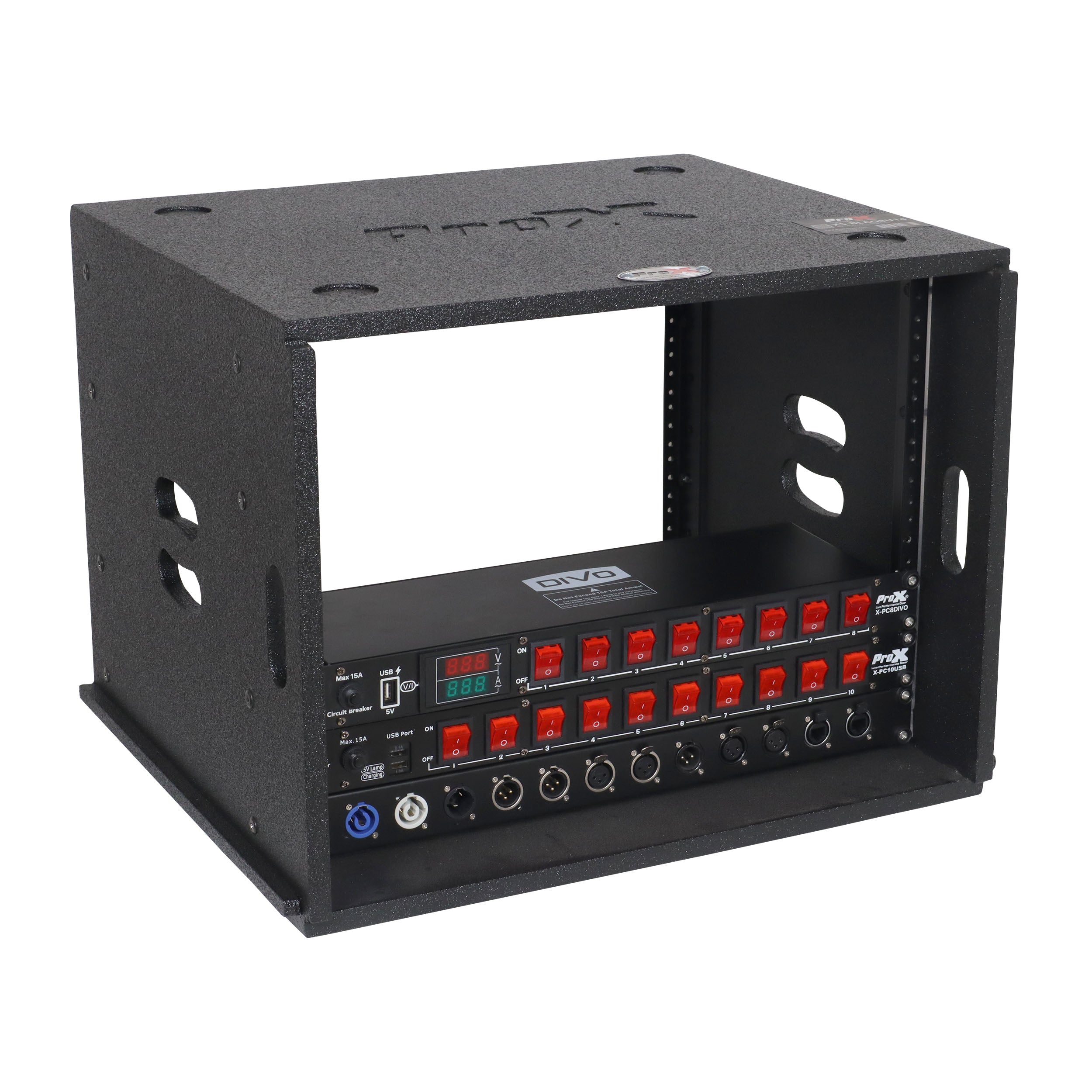 8U Rack Case 14" Deep Vertical Amp Rack Polyurea Coated  BLAQ Series
