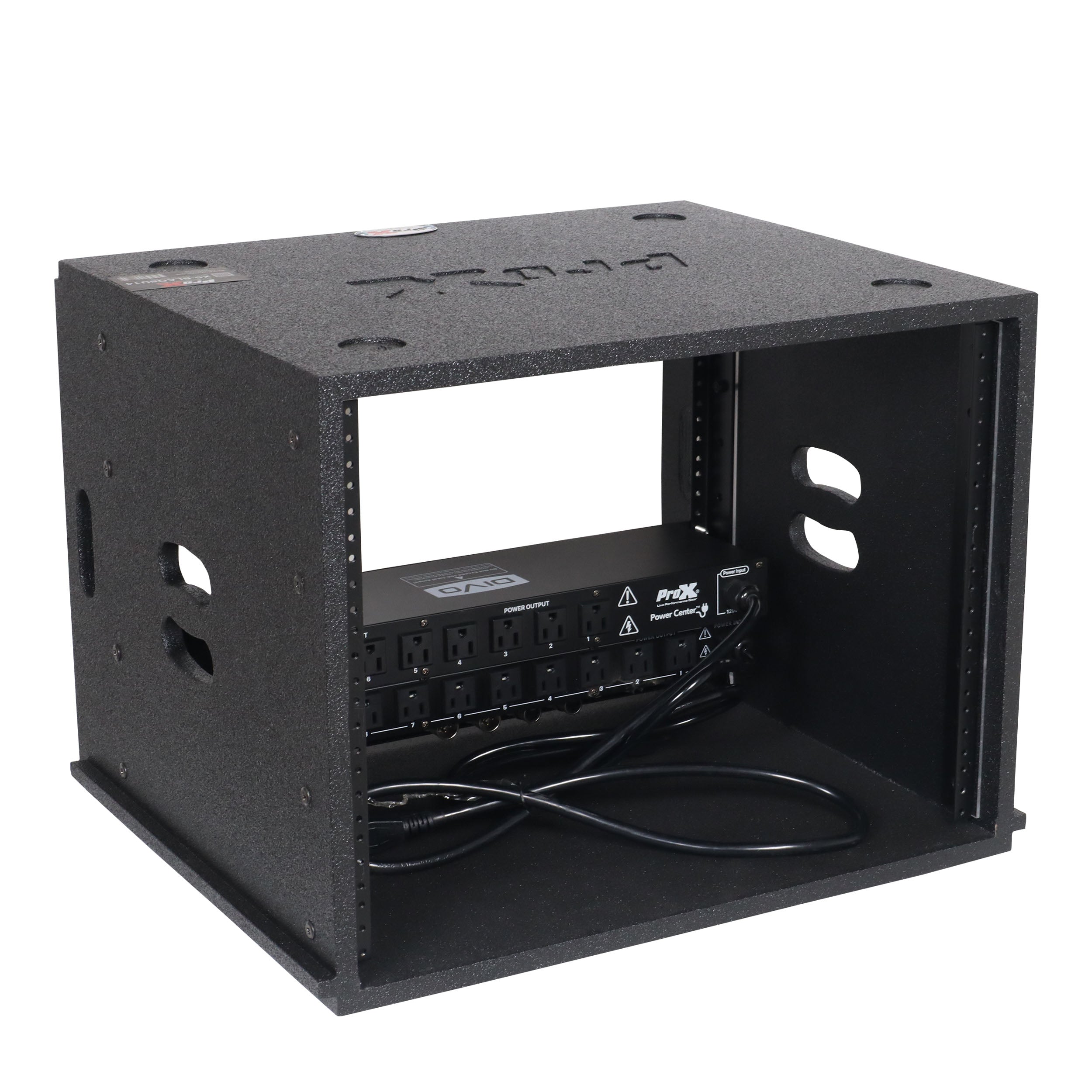 8U Rack Case 14" Deep Vertical Amp Rack Polyurea Coated  BLAQ Series