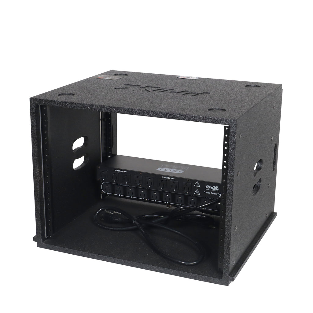 8U Rack Case 14" Deep Vertical Amp Rack Polyurea Coated  BLAQ Series
