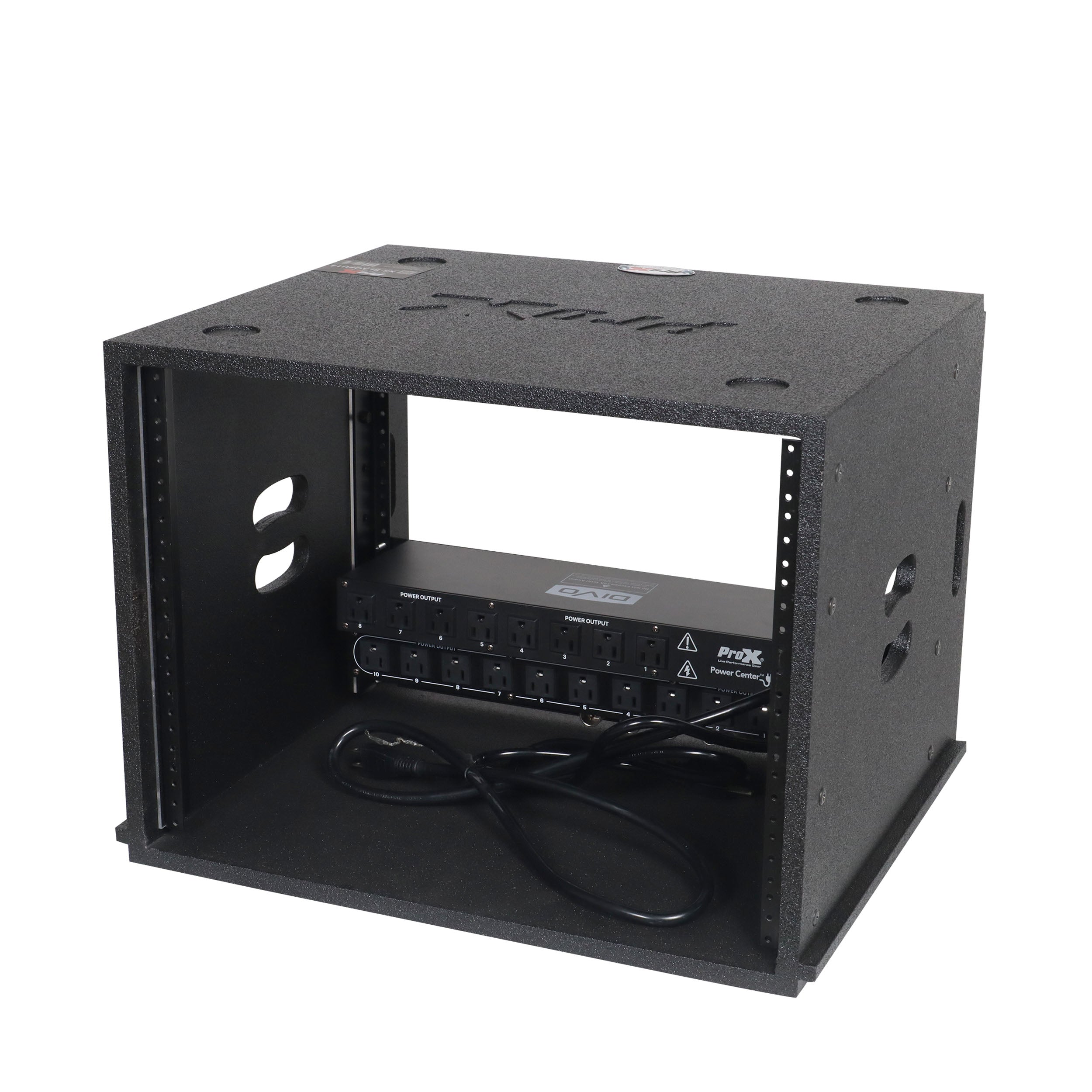 8U Rack Case 14" Deep Vertical Amp Rack Polyurea Coated  BLAQ Series