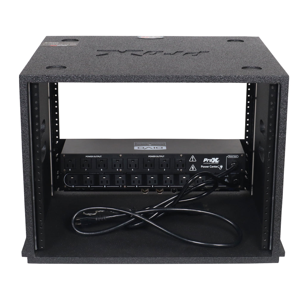 8U Rack Case 14" Deep Vertical Amp Rack Polyurea Coated  BLAQ Series