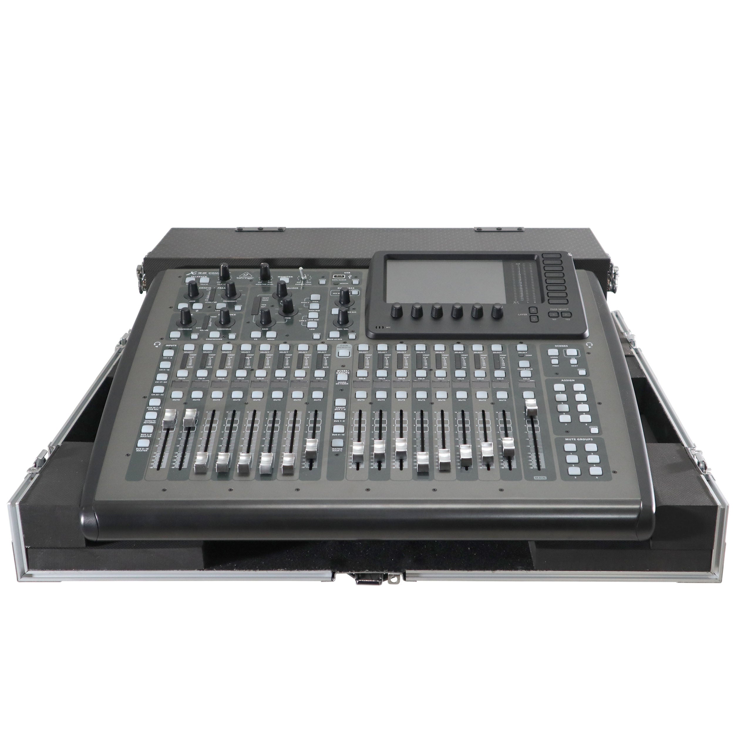 ATA Digital Audio Mixer Flight Case for Behringer X32 Compact Console with Doghouse compartment and Caster wheels