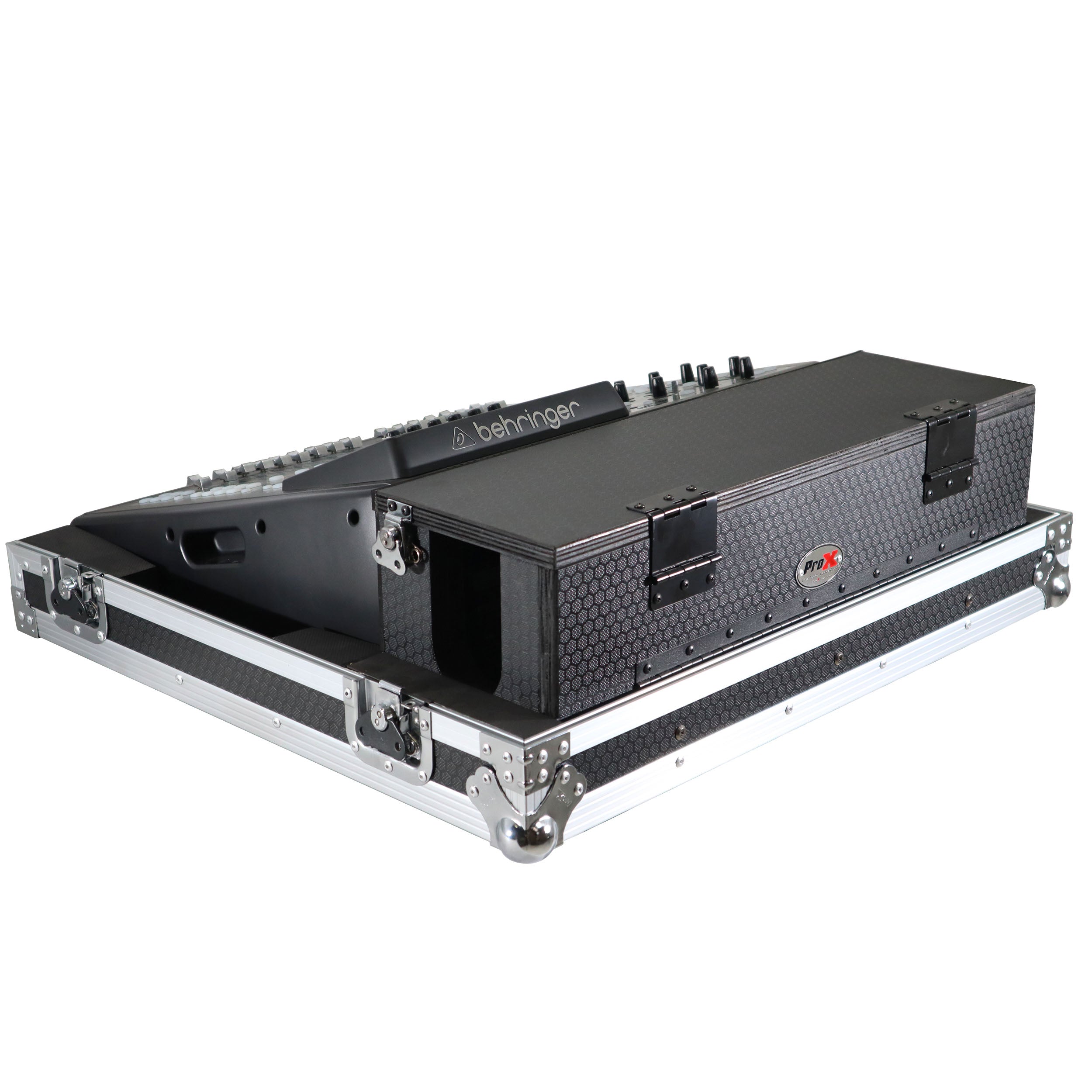 ATA Digital Audio Mixer Flight Case for Behringer X32 Compact Console with Doghouse compartment and Caster wheels