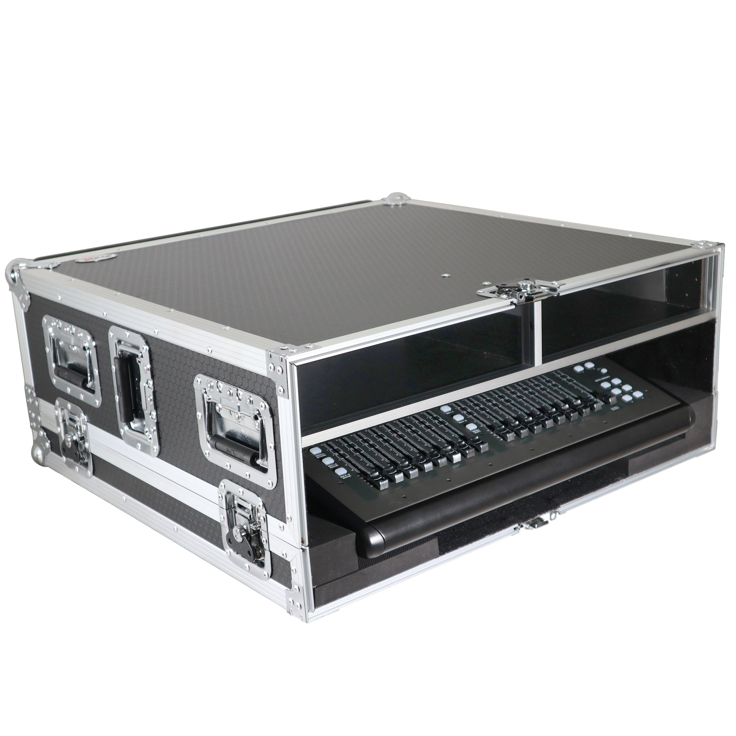 ATA Digital Audio Mixer Flight Case for Behringer X32 Compact Console with Doghouse compartment and Caster wheels