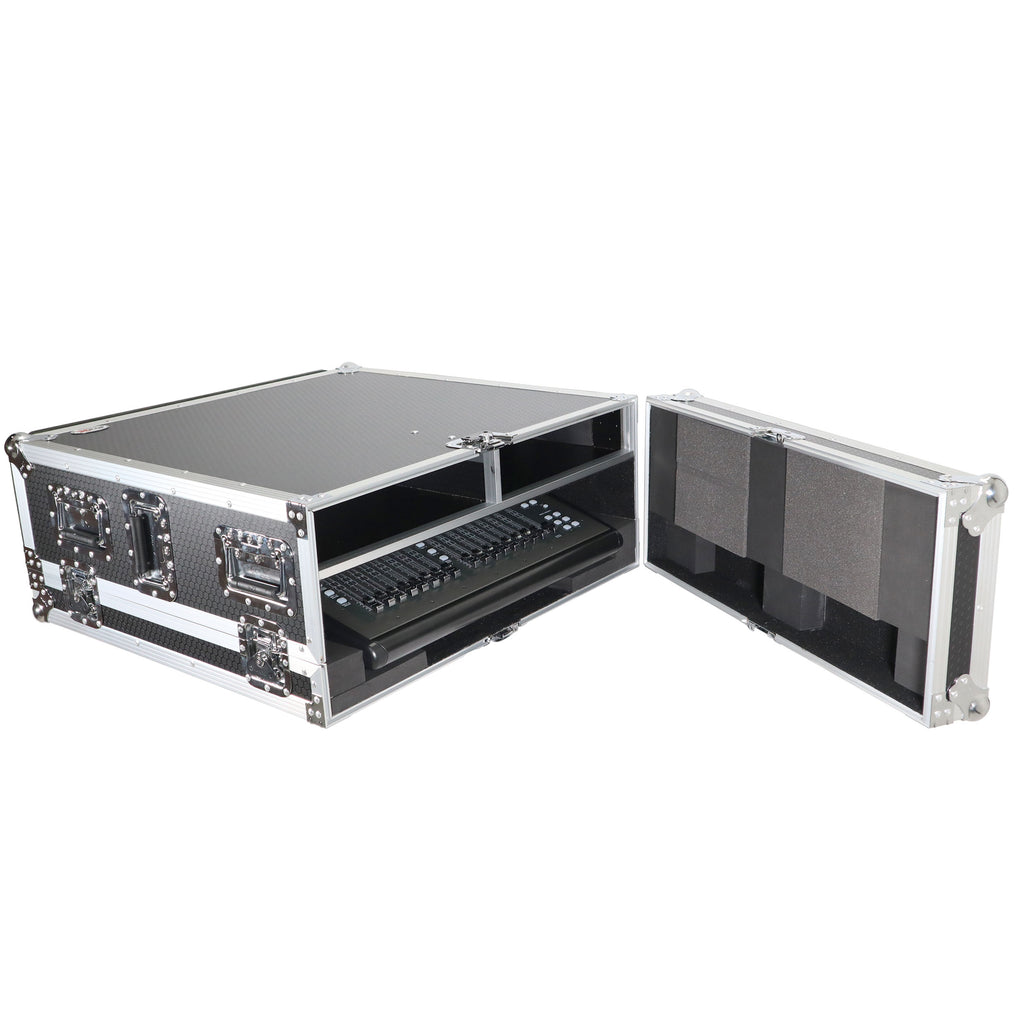 ATA Digital Audio Mixer Flight Case for Behringer X32 Compact Console with Doghouse compartment and Caster wheels