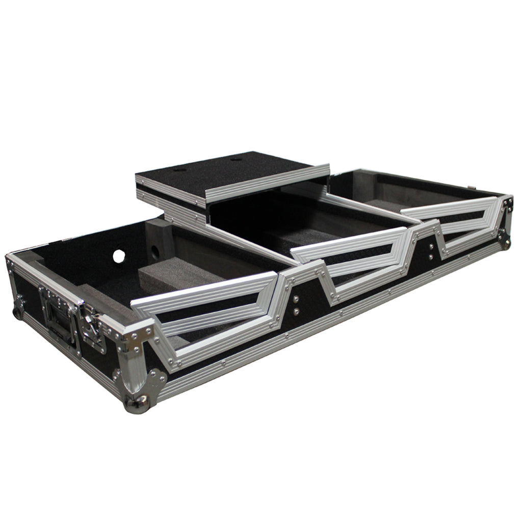 Universal DJ Coffin Case for 10" Mixer & 2 (8.5-9.5") CD Players W/Laptop Shelf & Wheels