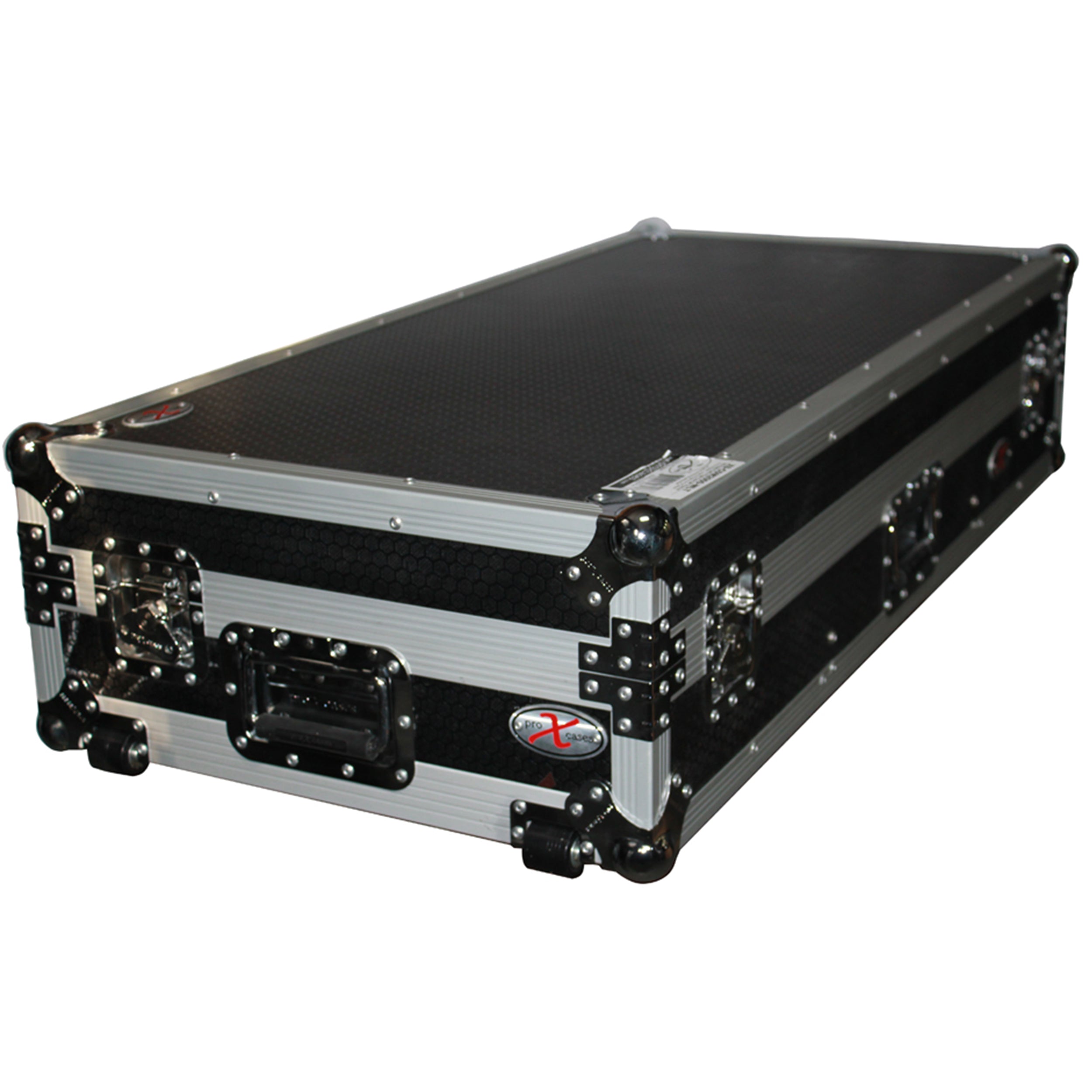 Universal DJ Coffin Case for 10" Mixer & 2 (8.5-9.5") CD Players W/Laptop Shelf & Wheels