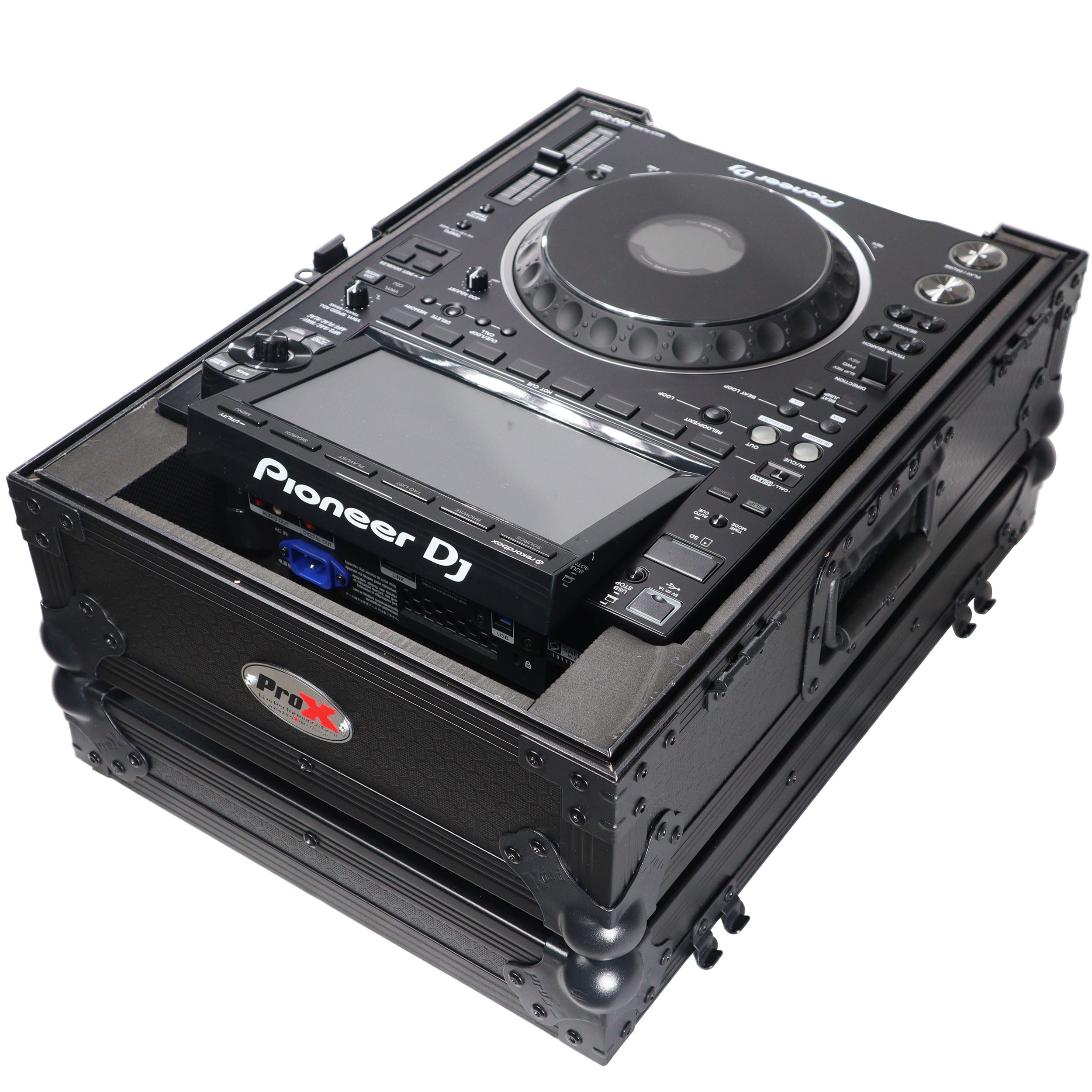 Flight Case for Pioneer CDJ-3000 DJS-1000 Denon SC6000 PRIME Large Format CD-Media Player Black on Black
