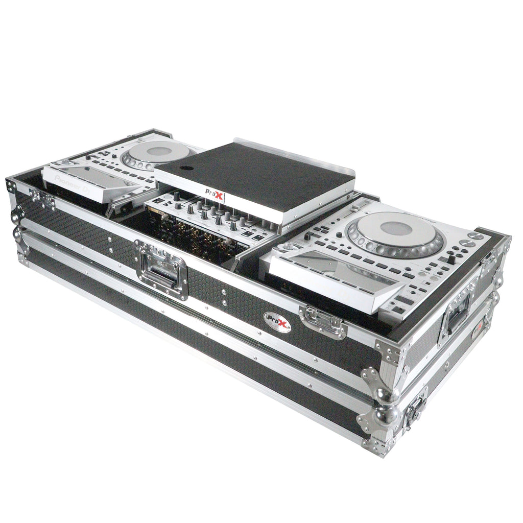 Flight Case DJ Coffin for Pioneer Mixer DJM-900NXS2  and 2 CDJ-3000 W-Wheels and Laptop Shelf