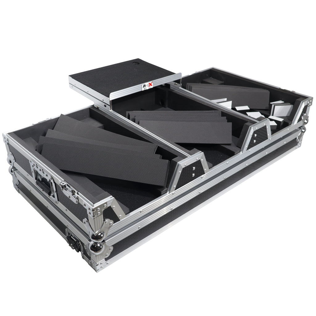 Flight Case DJ Coffin for Pioneer Mixer DJM-900NXS2  and 2 CDJ-3000 W-Wheels and Laptop Shelf