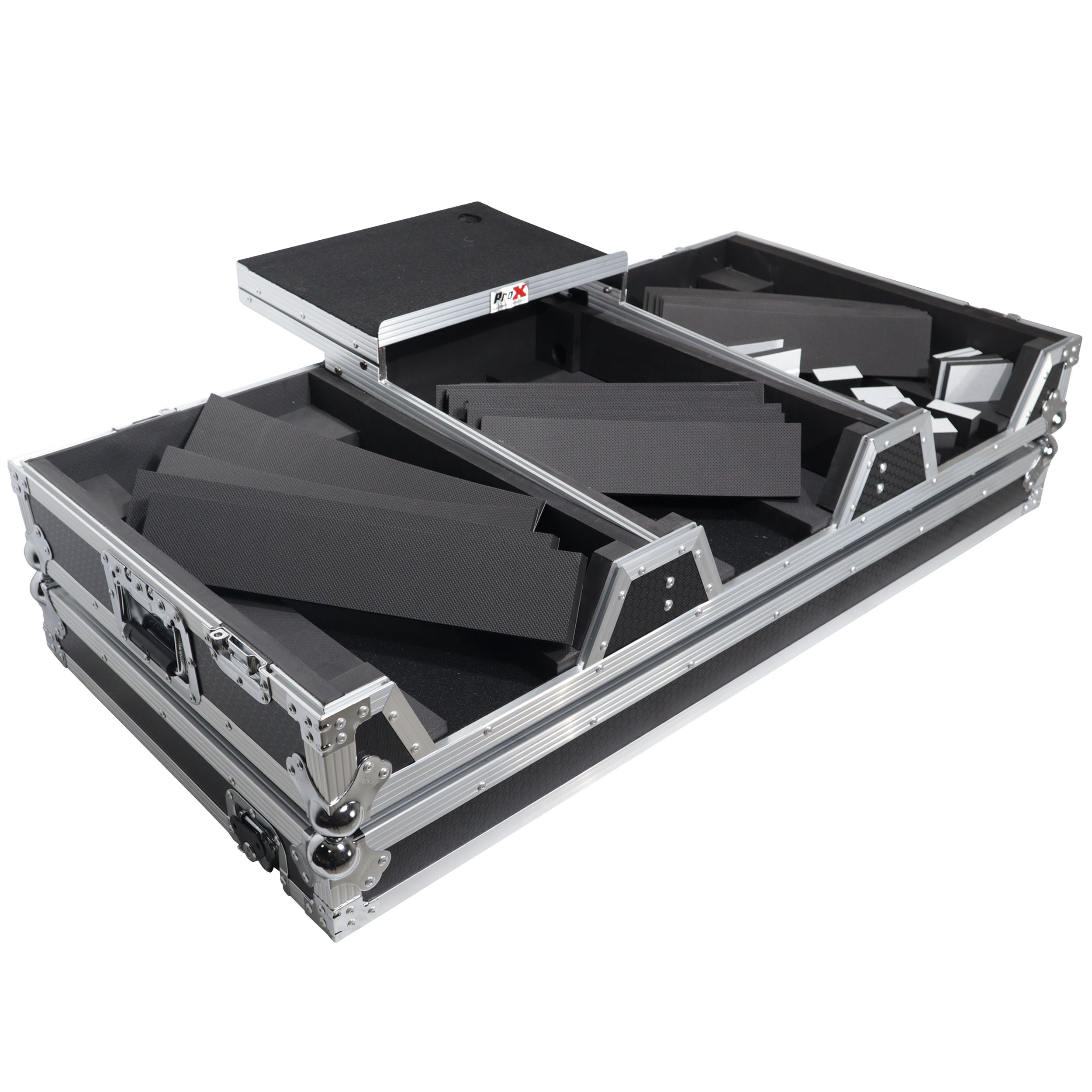 Flight Case DJ Coffin for Pioneer Mixer DJM-900NXS2  and 2 CDJ-3000 W-Wheels and Laptop Shelf