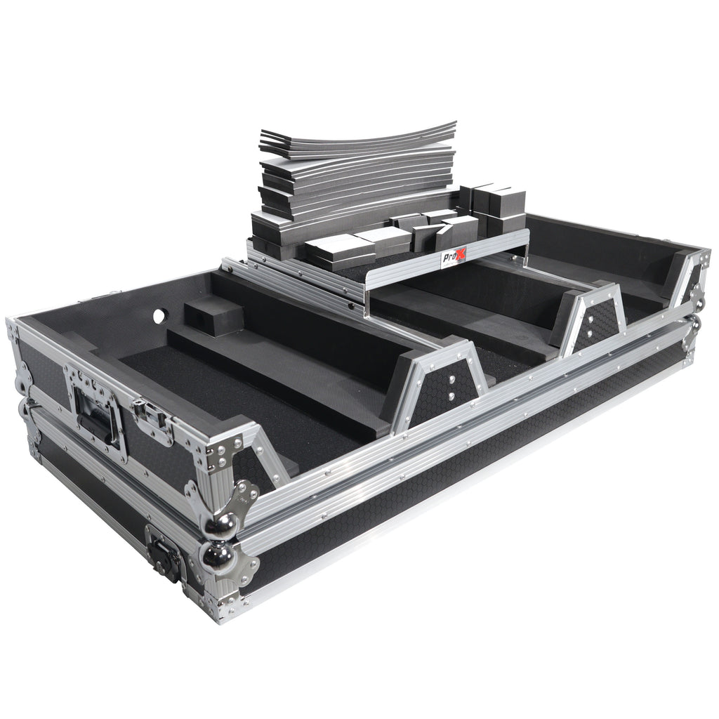 Flight Case DJ Coffin for Pioneer Mixer DJM-900NXS2  and 2 CDJ-3000 W-Wheels and Laptop Shelf