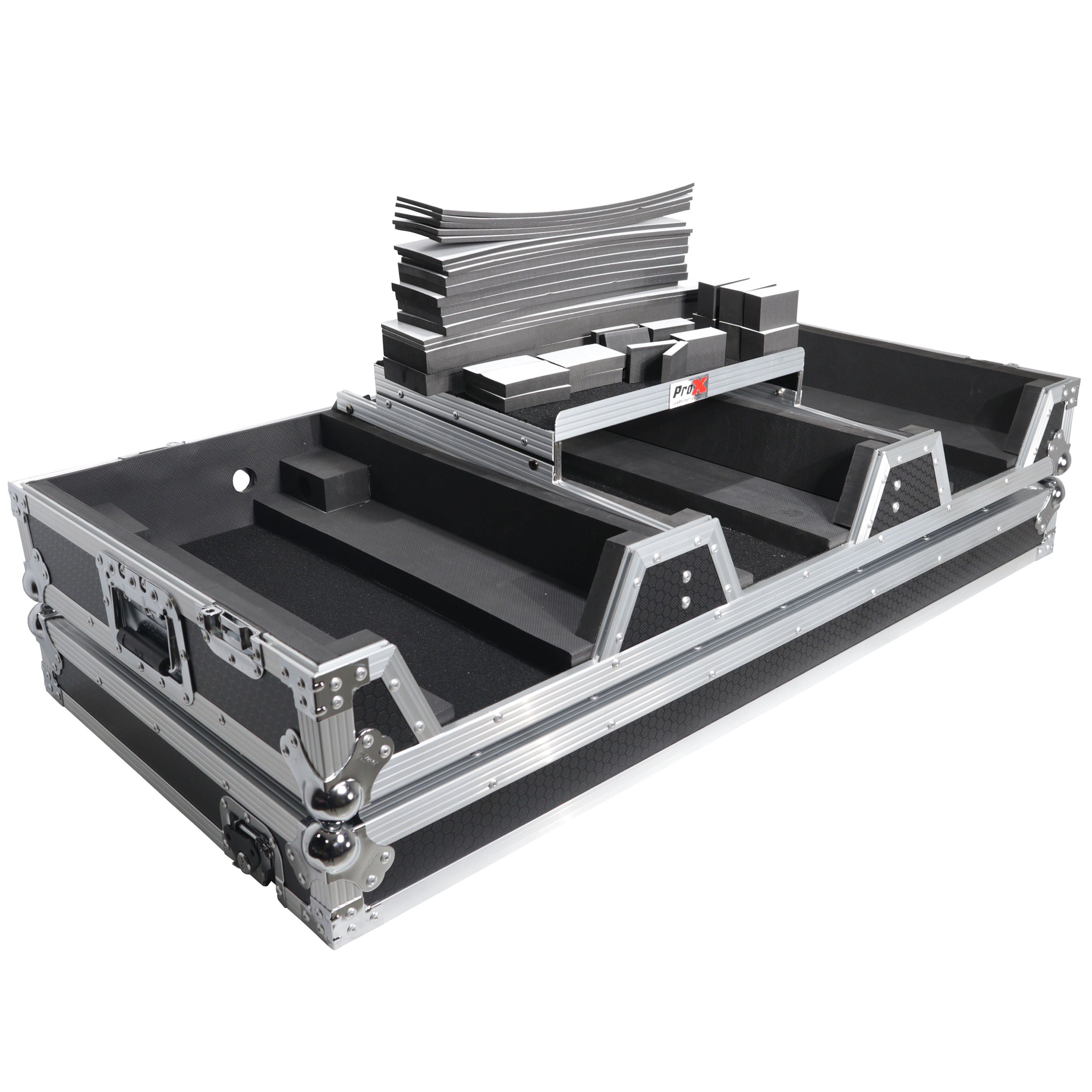 Flight Case DJ Coffin for Pioneer Mixer DJM-900NXS2  and 2 CDJ-3000 W-Wheels and Laptop Shelf
