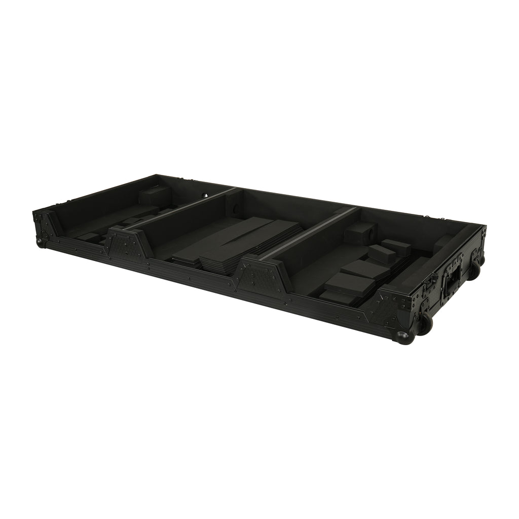 Fits 2x Pioneer CDJ 3000X Case / Pioneer DJM V10 / A9 Mixer All Black and Low profile Wheels
