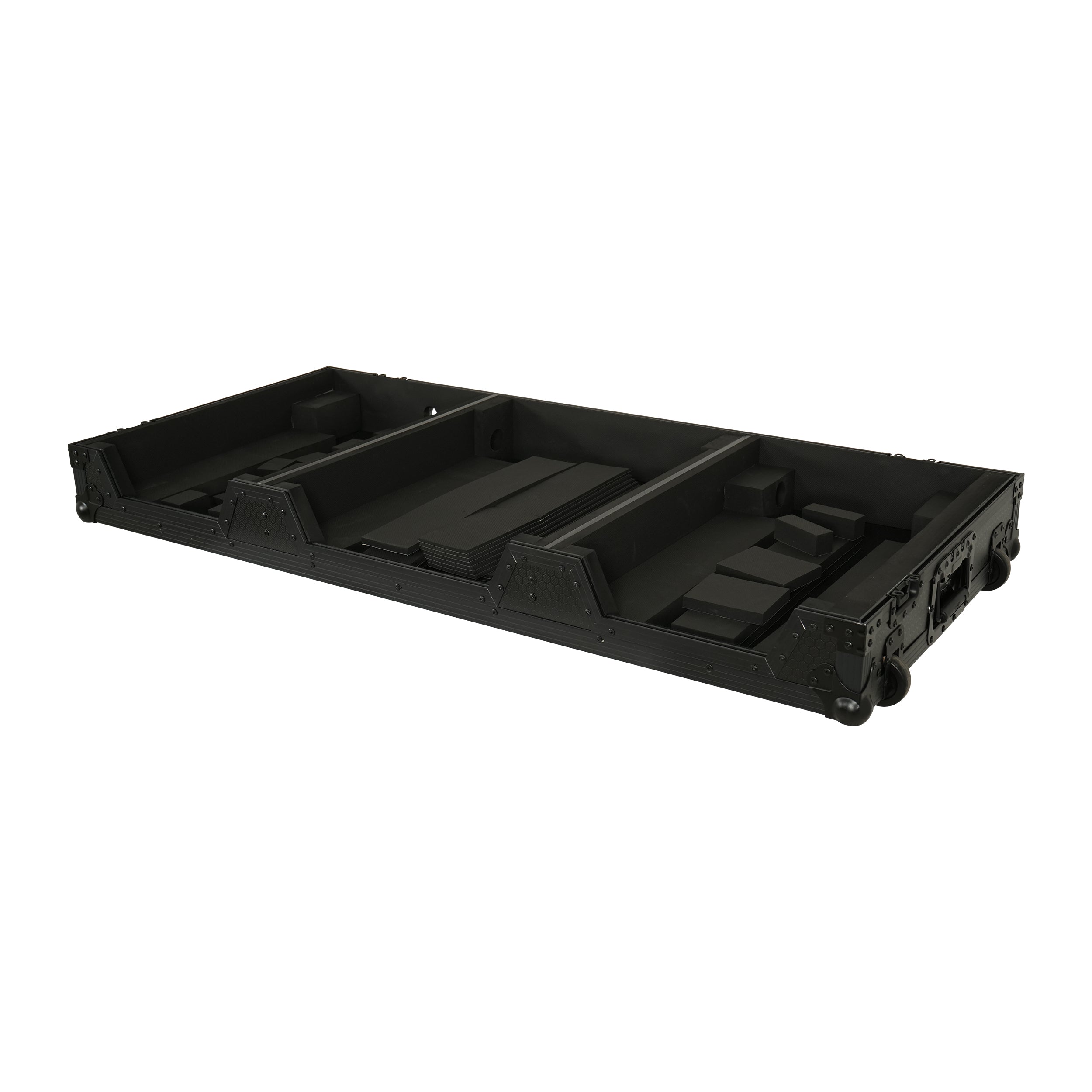 Fits 2x Pioneer CDJ 3000X Case / Pioneer DJM V10 / A9 Mixer All Black and Low profile Wheels