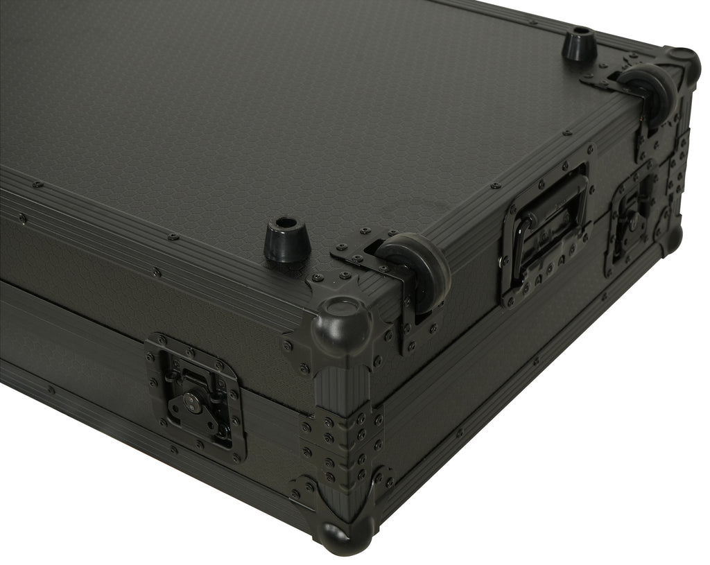 Fits 2x Pioneer CDJ 3000X Case / Pioneer DJM V10 / A9 Mixer All Black and Low profile Wheels