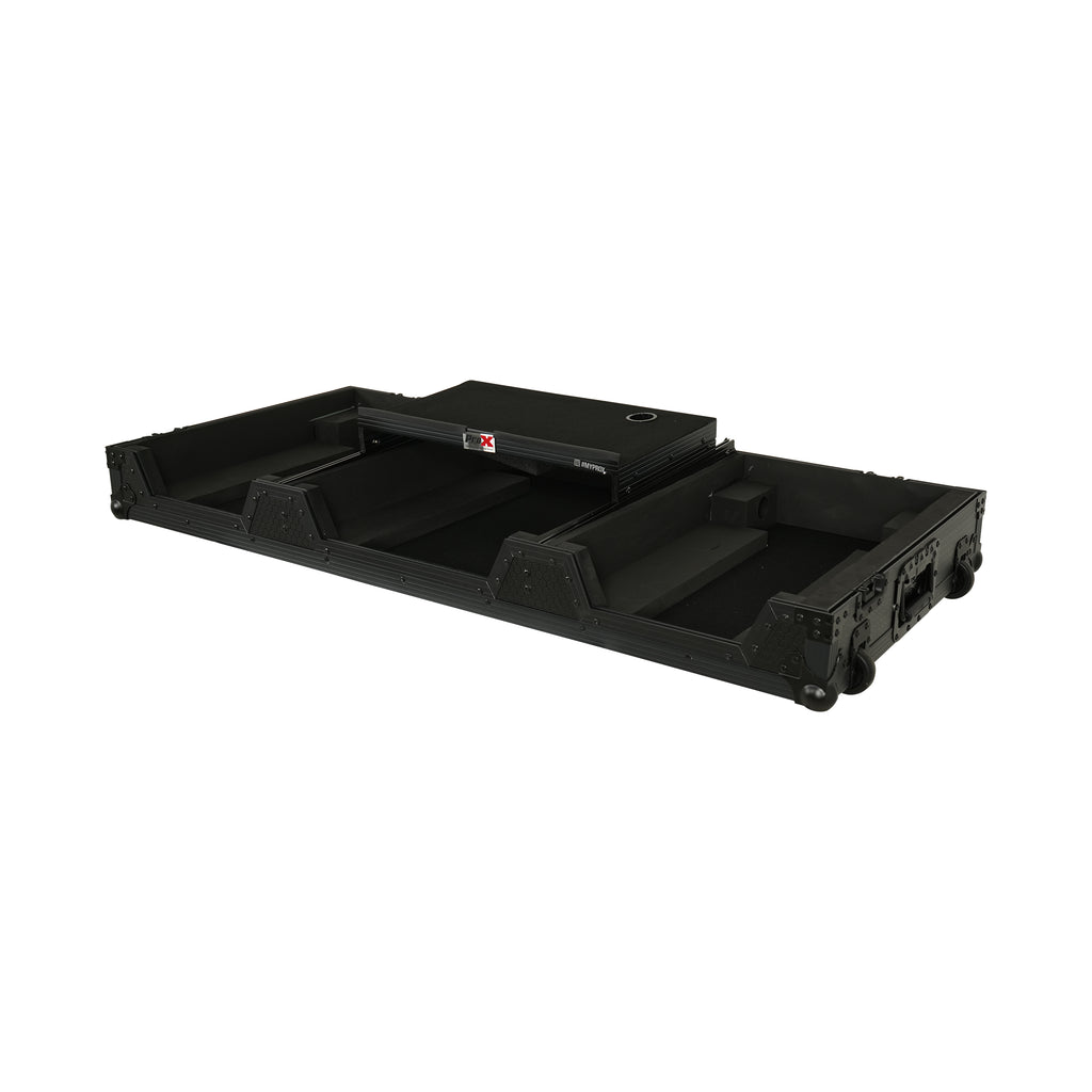 Fits 2x Pioneer CDJ 3000X Case / Pioneer DJM V10 / A9 Mixer w/ Laptop Shelf, All Black and Low profile Wheels