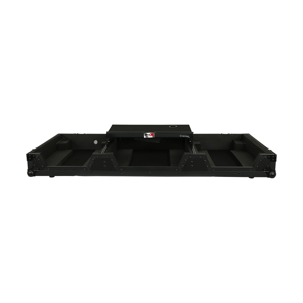Fits 2x Pioneer CDJ 3000X Case / Pioneer DJM V10 / A9 Mixer w/ Laptop Shelf, All Black and Low profile Wheels