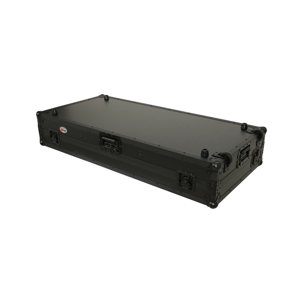 Fits 2x Pioneer CDJ 3000X Case / Pioneer DJM V10 / A9 Mixer w/ Laptop Shelf, All Black and Low profile Wheels