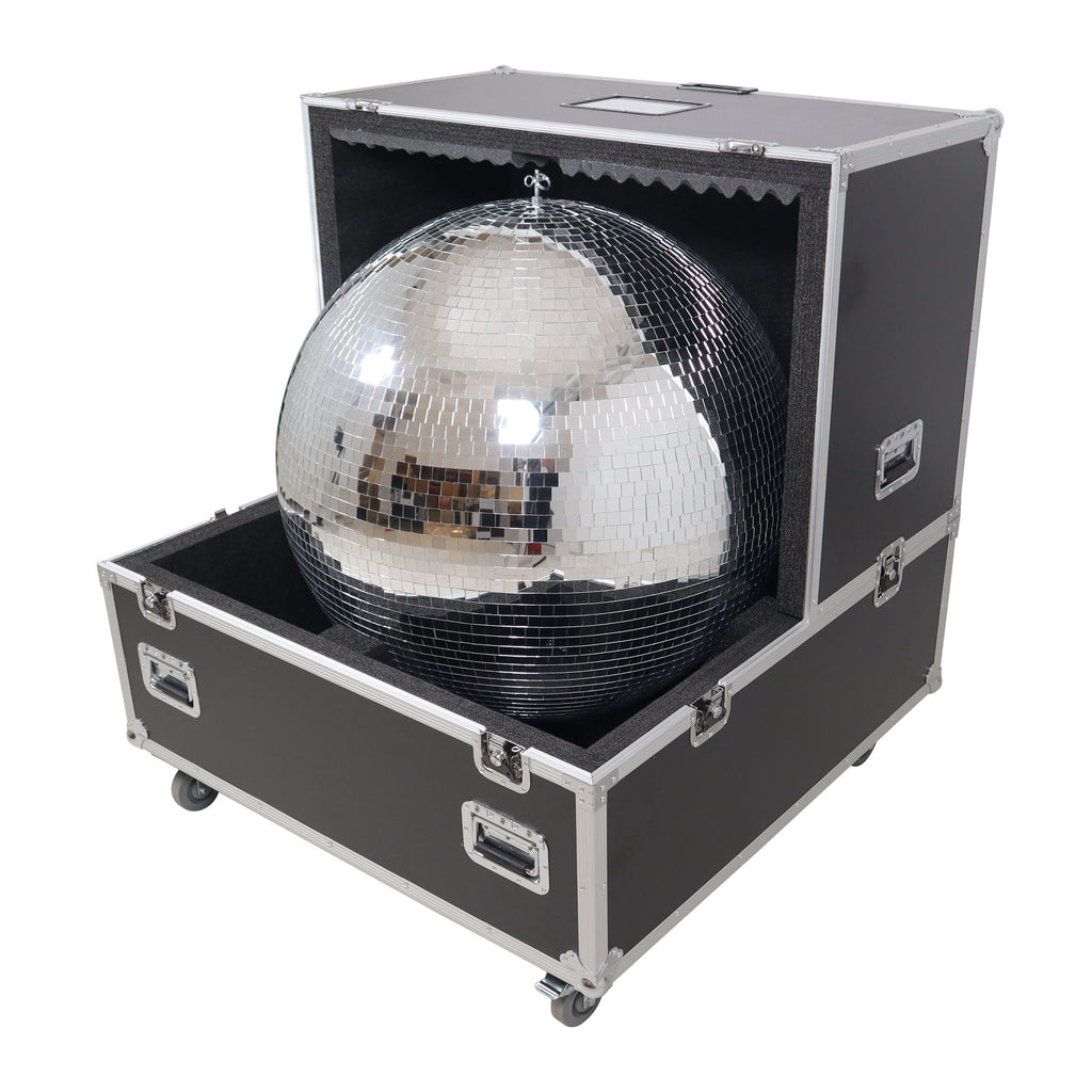 40" Mirror Ball Flight Road Case with wheels and two removable top cover