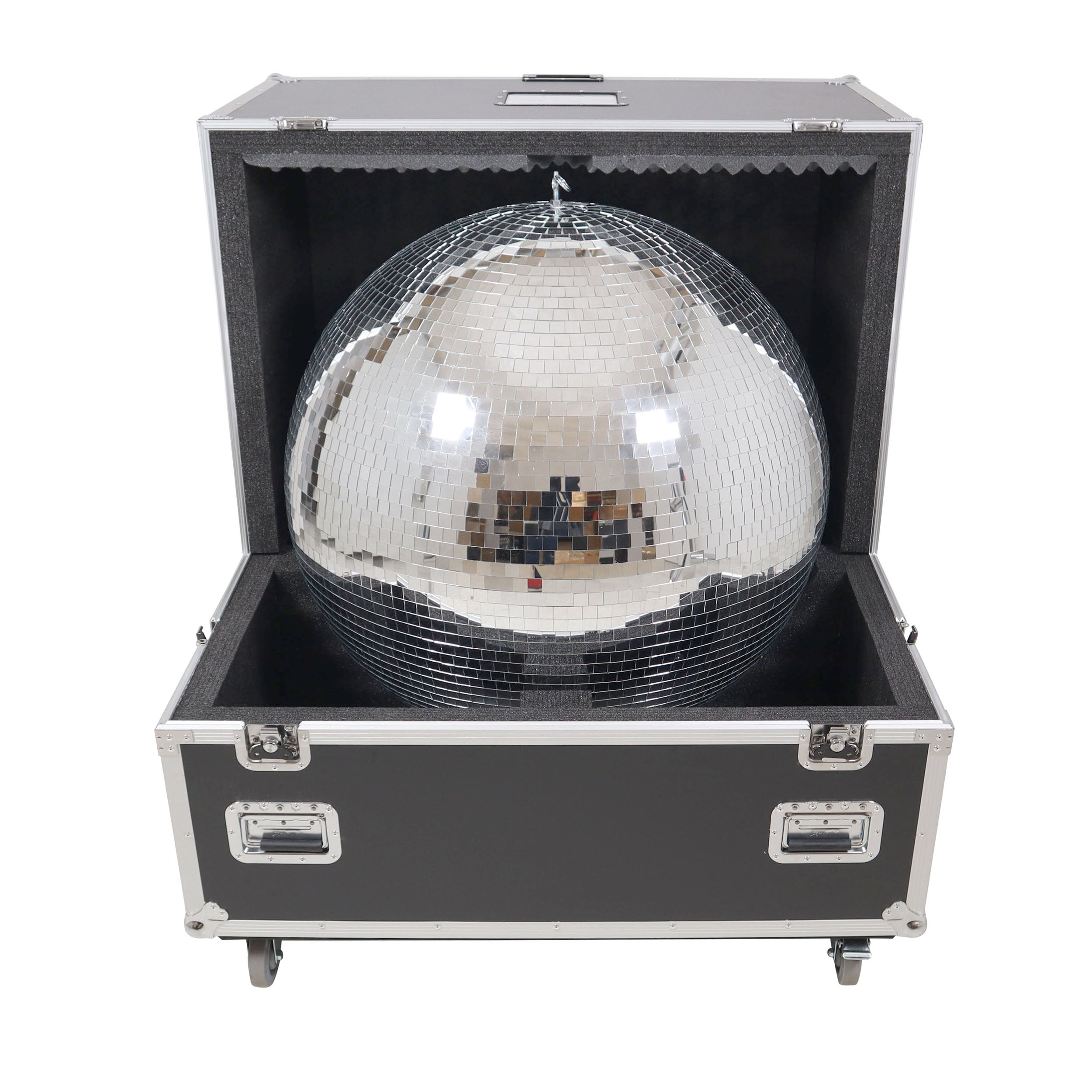 40" Mirror Ball Flight Road Case with wheels and two removable top cover