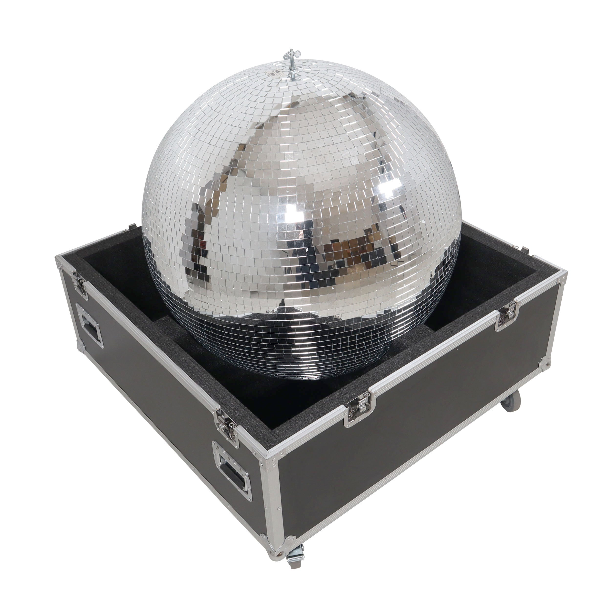 40" Mirror Ball Flight Road Case with wheels and two removable top cover